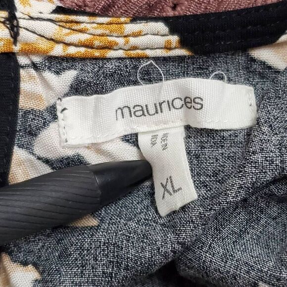 Maurices XL Black/Yellow Floral Tunic - Picture 7 of 9